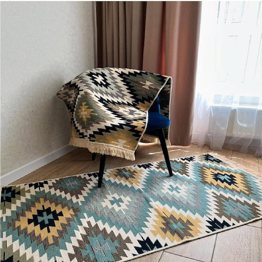 Kotonia Home Teppich Flur Baumwoll Mehrfarbig 80x150cm