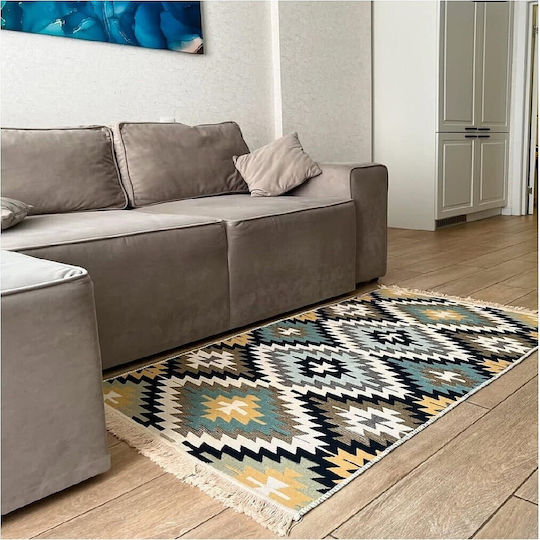 Kotonia Home Teppich Flur Baumwoll Mehrfarbig 80x150cm