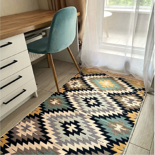 Kotonia Home Teppich Flur Baumwoll Mehrfarbig 80x150cm