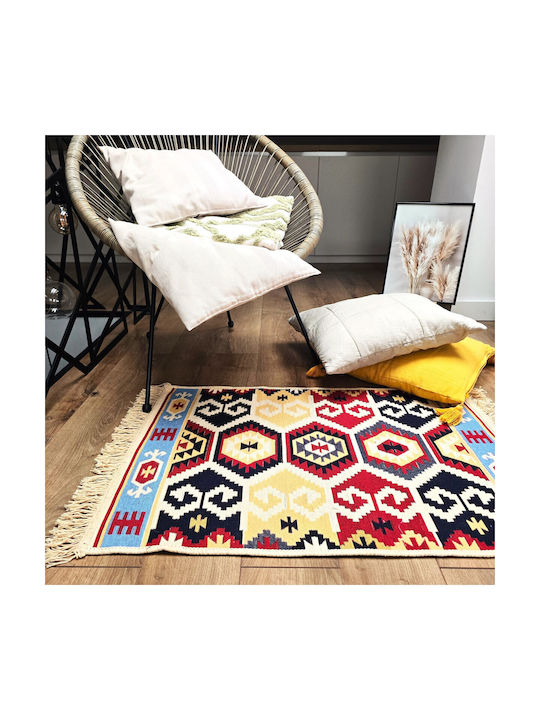Kotonia Home Teppich Flur Baumwoll Mehrfarbig 80x150cm