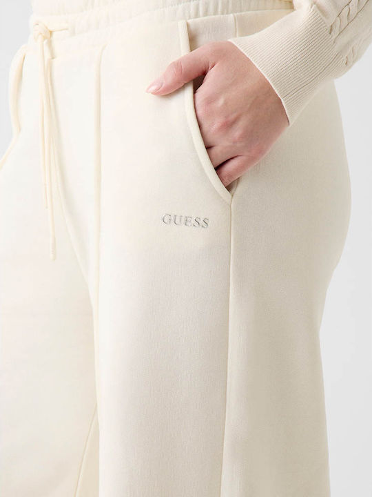 High Waist Ecru Women's Sweatpants