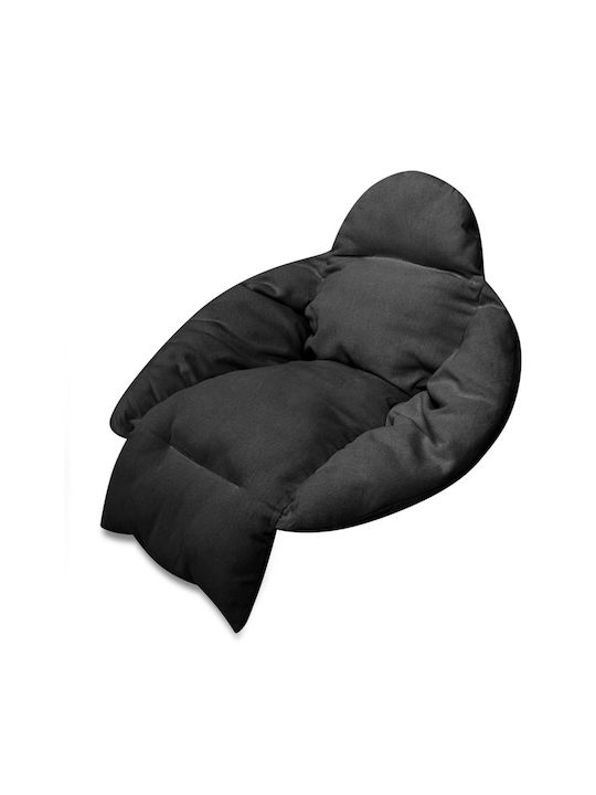 Perna Swing Cushion De Grădină Cu Spătar Neagră 64x66cm