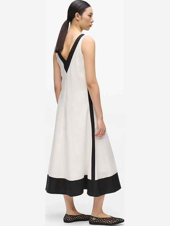 Summer Midi Dress Black and White