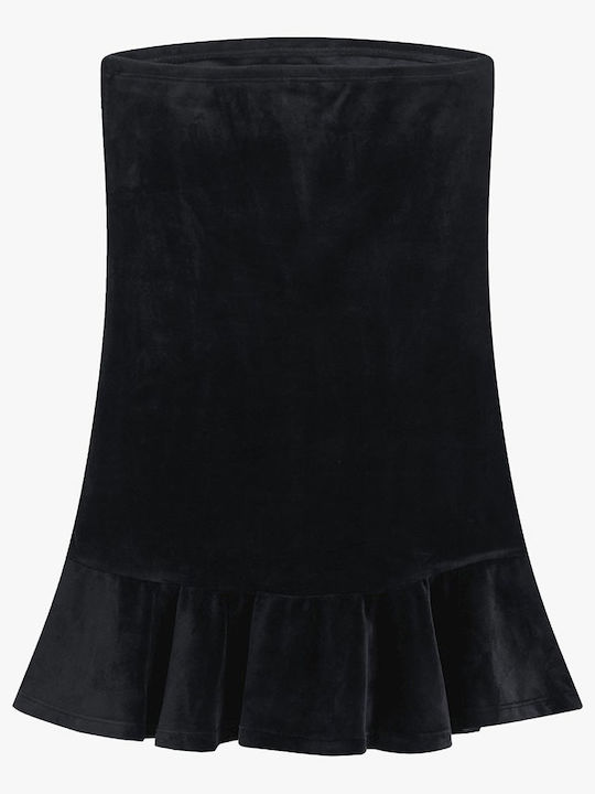 Summer Mini Evening Strapless Velvet Black Dress