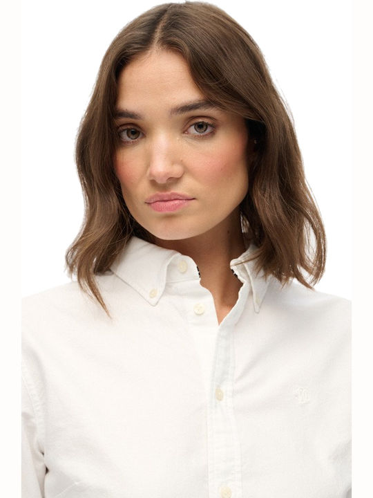 Long Sleeve Women's Shirt Optic White Oxford