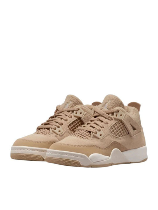 4 Retro Παιδικά Sneakers High Καφέ