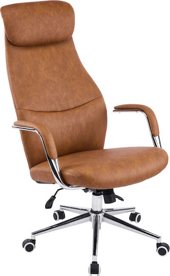 Pakketo Ferka Executive Office Chair With Recline And Adjustable Arms Brown