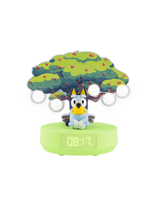 Bigben Ceas Deșteptător Digital Cu Lumină De Noapte 3 Melodii Zgomot Alb Design Bluey 1200mah Vert Bleu