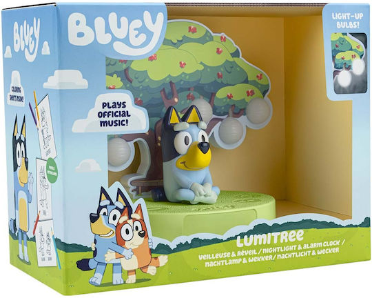 Bigben Дигитален Нощна Лампа Будилник 3 Мелодии Бял Шум Дизайн Bluey 1200mah Vert Bleu