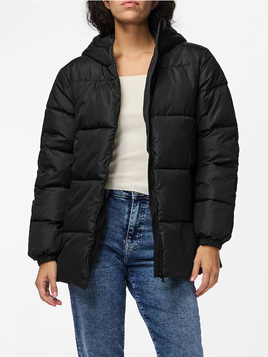 Women's Puffer Jacket for Winter Black