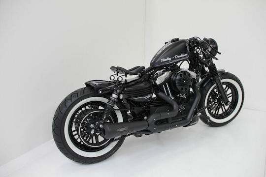 Cult Werk Rear Wheel Fender Hd-spo076 Old School Harley Davidson Xl 1200 C 04-09 Harley Davidson Xl 883 C 04-09 Black