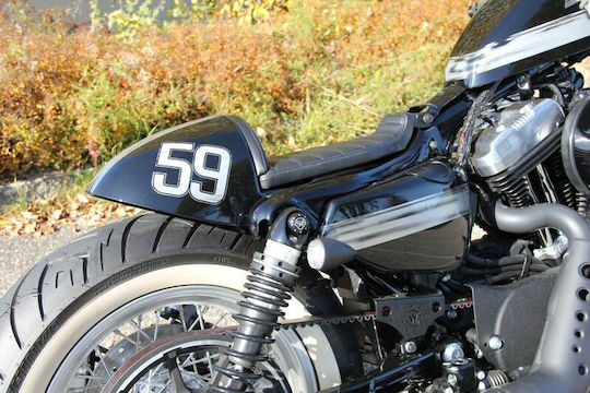 Cult Werk Φτερό Πίσω Hd-spo101 Cafe Racer Harley Davidson Xl 1200 C 04-09 Harley Davidson Xl 883 C 04-09 Μαύρο