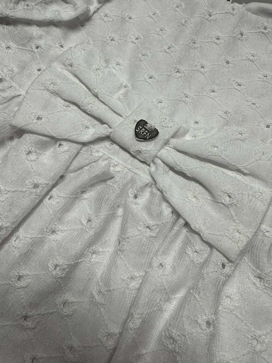 Mädchenkleid Ärmellos Mit Spitze Weiß