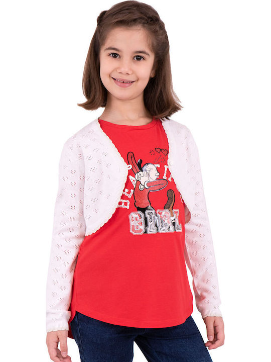Kids Knitted Cardigan Bright White