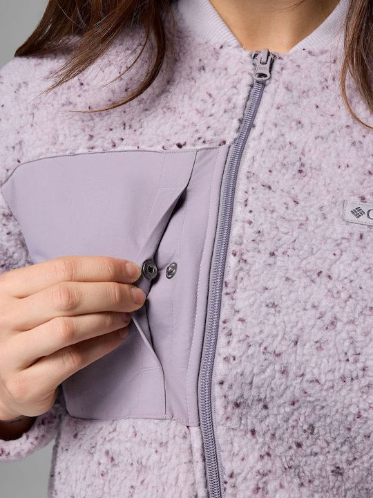 Fleece Women's Jacket with Zipper Lavender Pearl