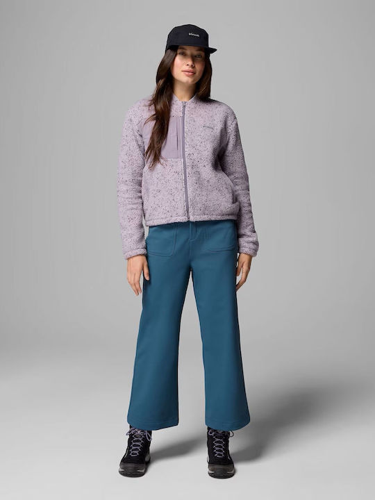 Fleece Women's Jacket with Zipper Lavender Pearl