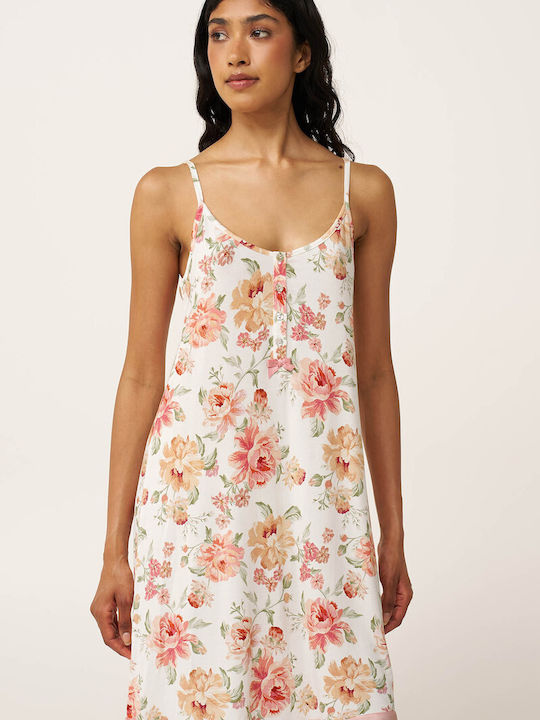 Vamp Summer Women's Nightgown Pink Tan