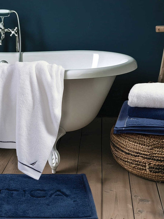 Nef-Nef Homeware Πετσέτα Χεριών Nautica Coast 30x50εκ. Λευκή Βάρους 600gr/m²