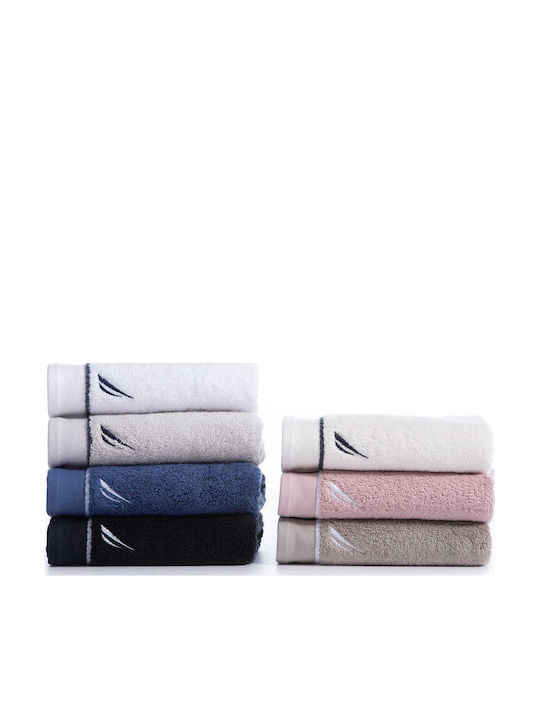 Nef-Nef Homeware Πετσέτα Χεριών Nautica Coast 30x50εκ. Λευκή Βάρους 600gr/m²