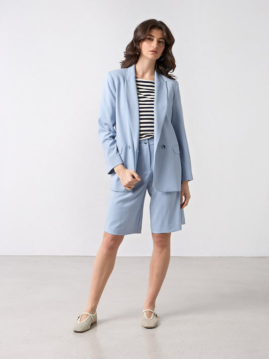 Passager Damen Doppelreihiges Blazer Hellblau