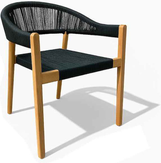 Scaun de exterior Lemn Μαύρα 77x60x60cm