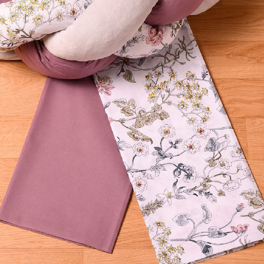abo Комплект Бебешки Чаршафи За Количка Памучни Розов 70x120бр 2бр