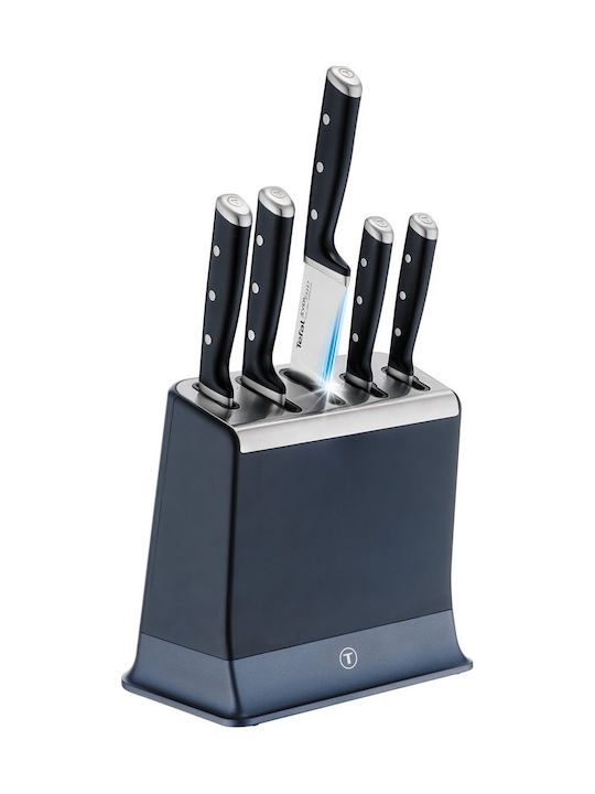 Tefal Ever Sharp Knife Set with Base from Stainless Steel 5 Pieces