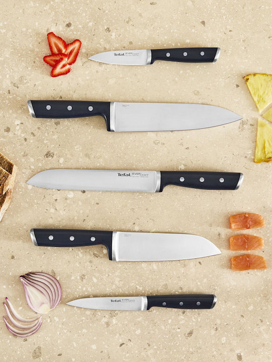Tefal Ever Sharp Knife Set with Base from Stainless Steel 5 Pieces