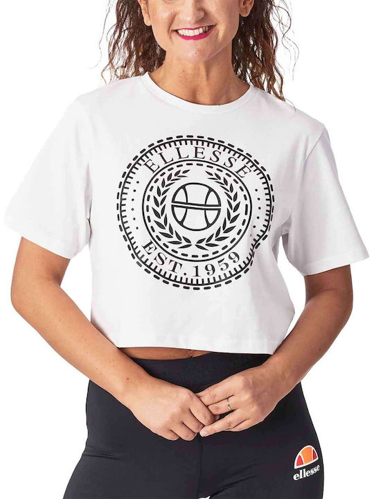 Carala Γυναικείο Αθλητικό Crop Top Κοντομάνικο Λευκό