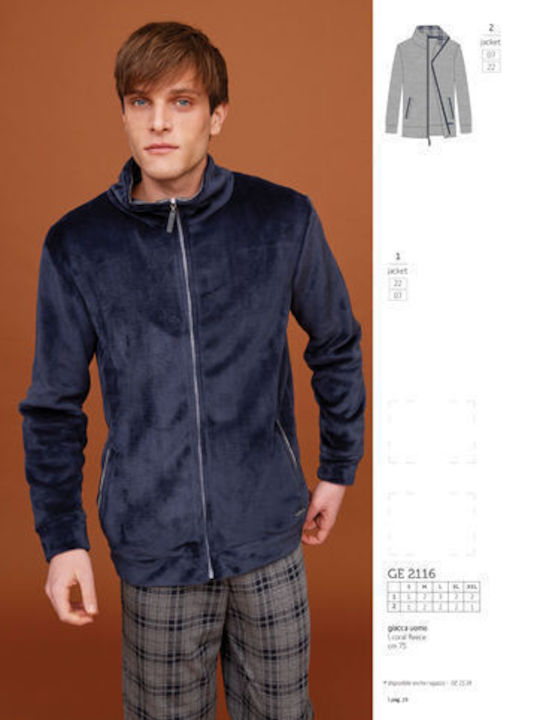 Noidinotte Winter Men's Robe Blue