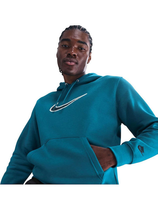 Sportswear Club Fleece Sweatshirt with Hood Turquoise