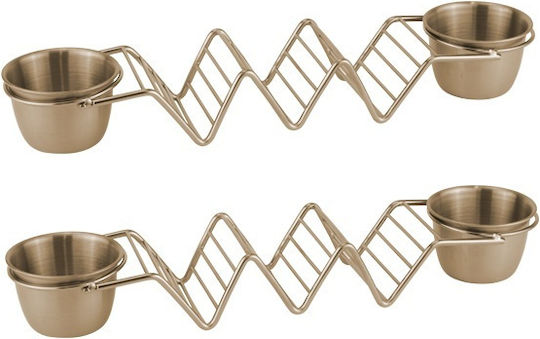 Suport Taco 2 Recipiente Pentru Sos Din Oțel Inoxidabil 28x6.3xh6.6cm Aspect Cupru