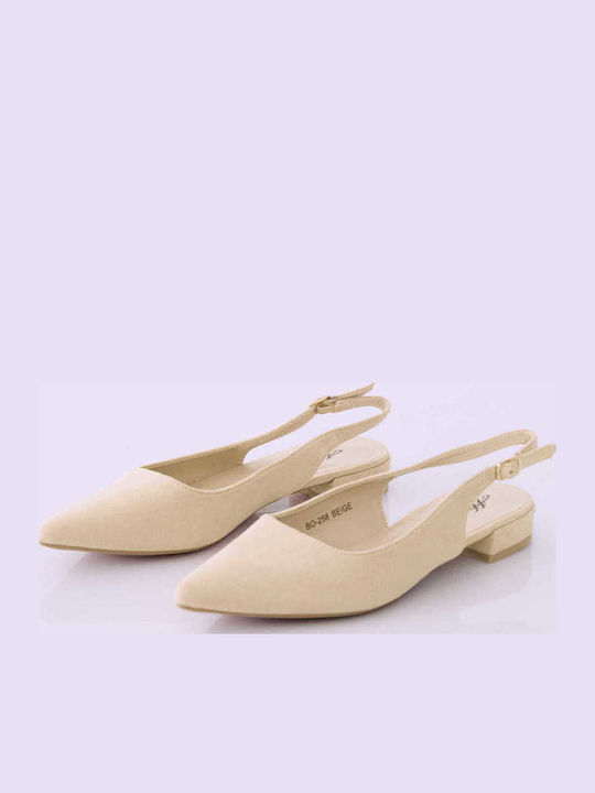 Celestino Pantofi Plați Slingback Bej