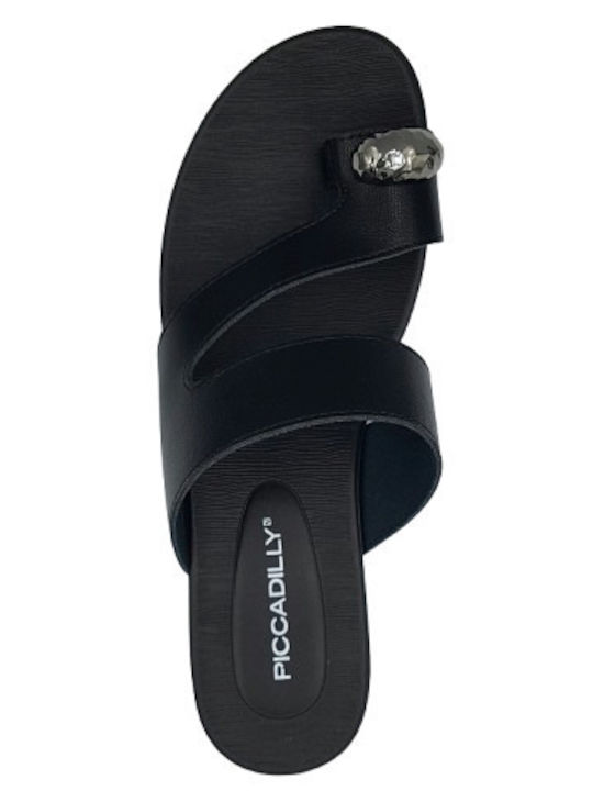 Damen Anatomisch Flache Sandalen Schwarz