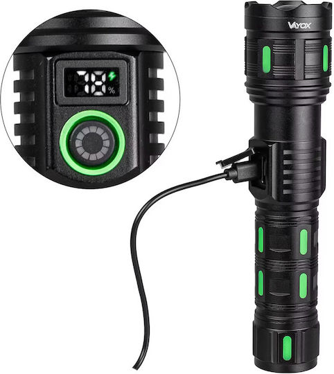 Vayox Wiederaufladbarer LED Taschenlampen IP44 mit Maximaler Helligkeit 1200 Lumen