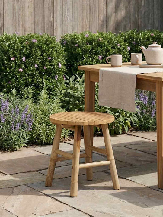 Scaun De Exterior Din Bambus Natural 38x38x42 Cm