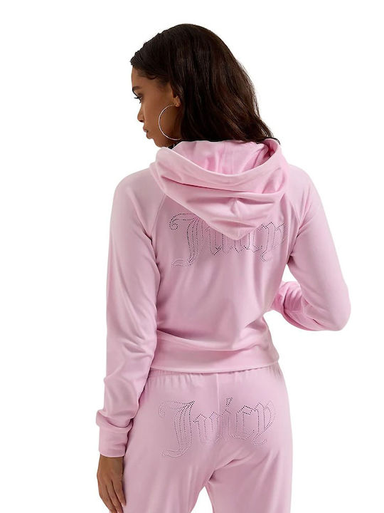 Women's Velvet Hoodie Sweatshirt Jacket Cherry Blossom