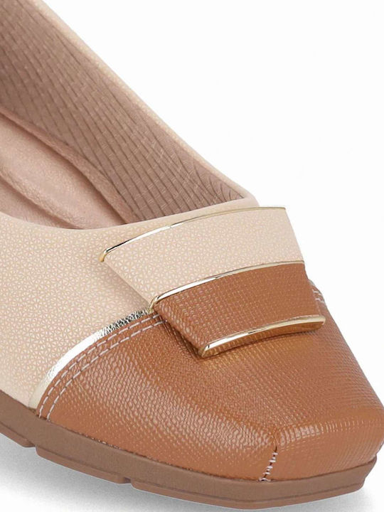 Women's Ballerina Shoes in Beige Colour
