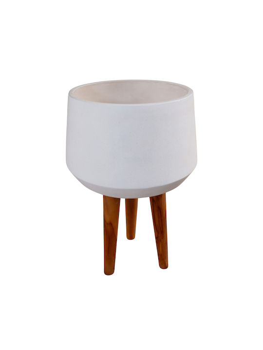 HomeMarkt Quan Concrete White Flower Pot 40x40x85cm