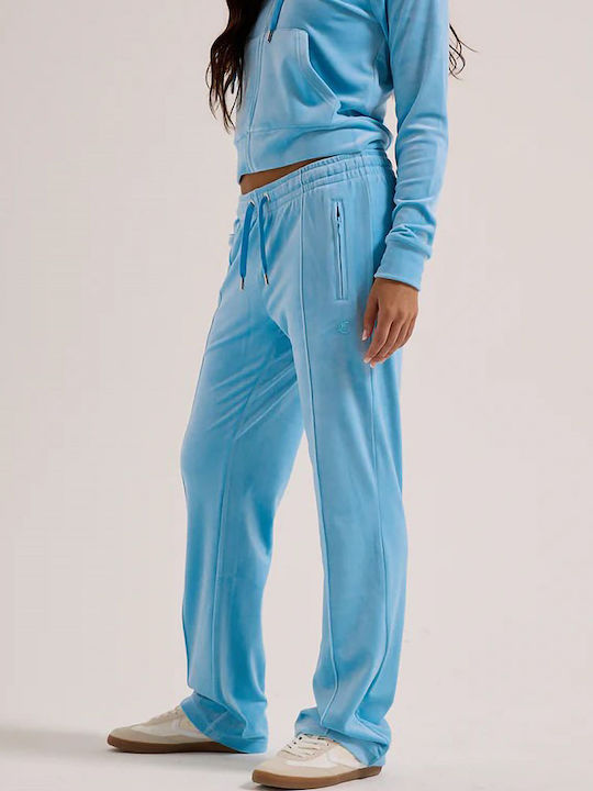 Tina Damen Jogginghose Samt Hellblau