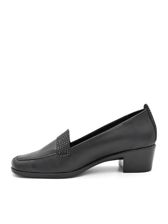 Loafers Dama Din Piele În Culoare Neagră