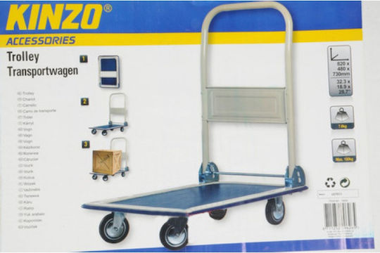 Kinzo Plattformwagen Folding for Load Weight up to 150kg in Blau Color