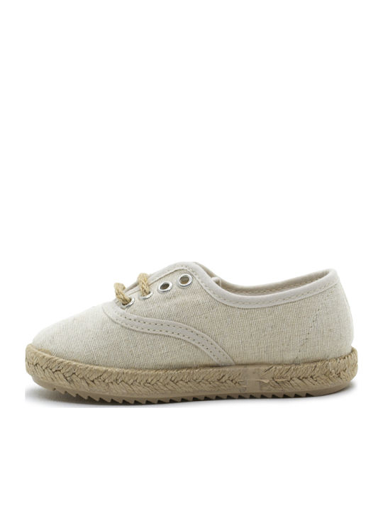 Kids Espadrilles With Laces Beige
