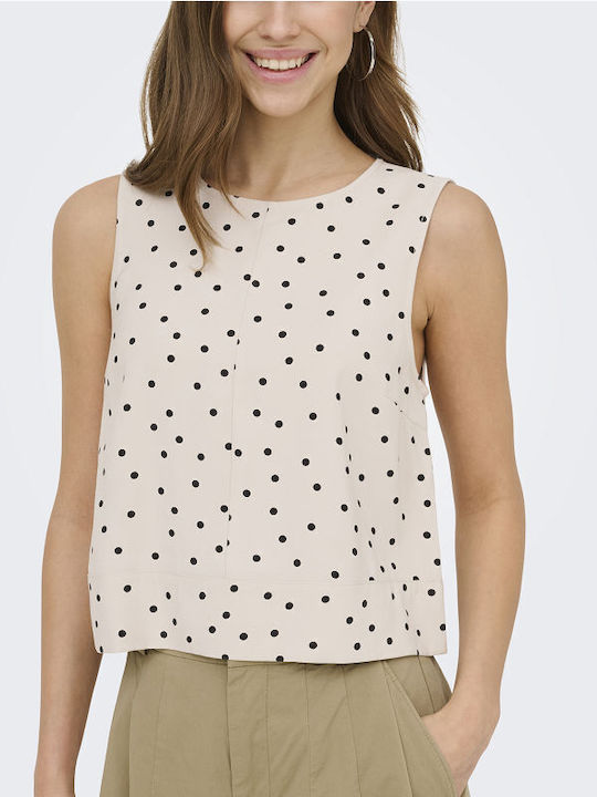 Women's Sleeveless Beige Blouse