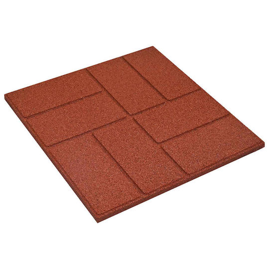 Step Stone 6 Pcs Red 40.5 X 40.5 X 2 Cm Rubber 42030073 Red