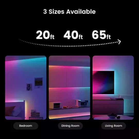 Yeelight Смарт LED Лента Wi-Fi RGB Светлина 6m с Захранване