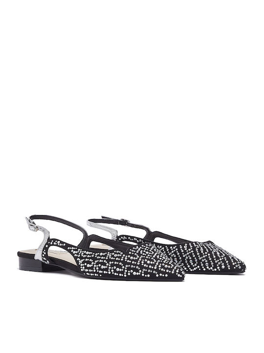 Women's Ballerina Shoes Slingback with Strap in Black Color
