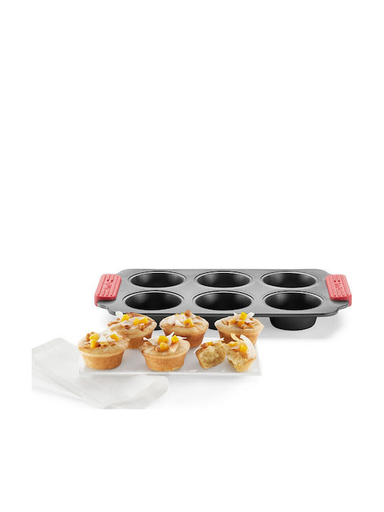 Lekue Форма За Сладкарство За Купкейкове/Муфини Керамична 31x18x3.7см 6 Бройки