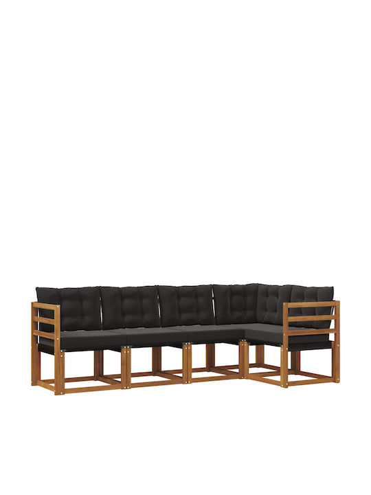 Ecksofa Outdoor aus Paletten mit Kissen 245x126.5x73cm