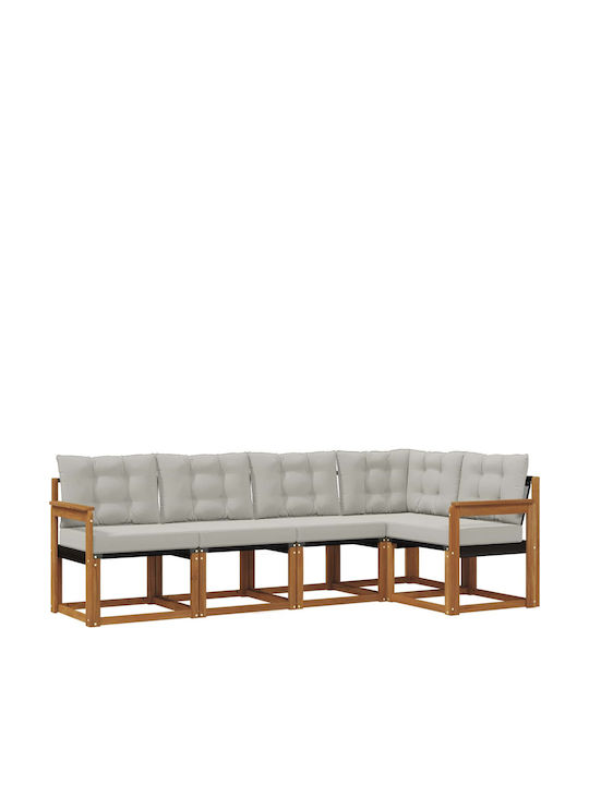 Ъглов Диван За Градина От Палети С Макси Подложки 247x128.5x73см